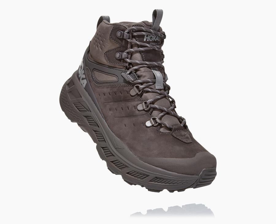 Hoka One One Stinson Mid Gore-Tex - Men Hiking Boots - Brown,Australia EFV-418236